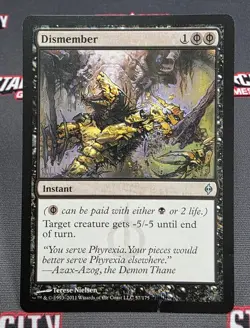 MTG Dismember- DAMAGED -New Phyrexia Magic the Gathering Card #57 - Image 1