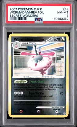 2007 Pokemon D&P Secret Wonders 43/132 Wormadam Reverse Holo PSA 8 NM Rare card - Image 1