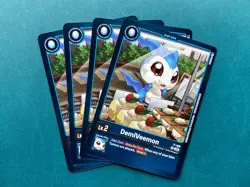DemiVeemon P-188 Playset Limited Set Reprint Foil Promo Digimon Card Game x4 - Image 1