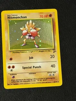 Hitmonchan Base Set 2 Holo Rare Pokemon TCG Card 8/130 LP Condition - Image 1
