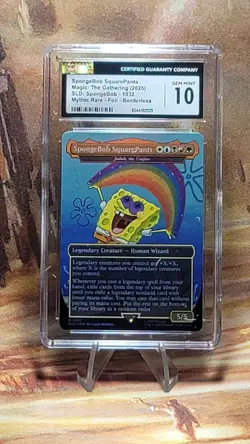 MTG Spongebob Squarepants #1932 🌈 Foil Borderless Secret Lair SpongeBob CGC 10 - Image 1