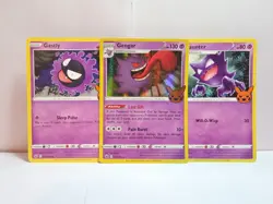 Gengar , Haunter, And Gastly Trick Or Trade Trading Cards NM Pokemon TCG Stamp - Image 1