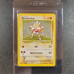 Hitmonchan 8/130 Base Set 2 Unlimited Rare Holo Pokemon Card WOTC 2000 LP - Image 1