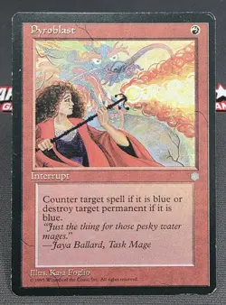 MTG Pyroblast- DAMAGED -Ice Age Magic the Gathering Card #213 - Image 1