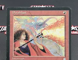 MTG Pyroblast- DAMAGED -Ice Age Magic the Gathering Card #213 - Image 3