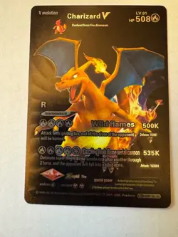 Charizard V Evolution 508HP Black Foil Fan Art Card SMP 26-43 V2 NM - Image 1