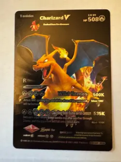 Charizard V Evolution 508HP Black Foil Fan Art Card SMP 26-43 V2 NM - Image 4
