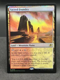 MTG Edge Of Eternities - Sacred Foundry #256 Rare HOLO FOIL - Image 1
