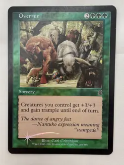 Overrun x1 *FOIL* MTG Odyssey 1x Magicc Excellent Light Play EX LP - Image 1