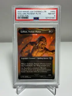 2023 Magic The Gathering. LOTR Gollum Patient Plotter Scene Foil PSA 8 - Image 1