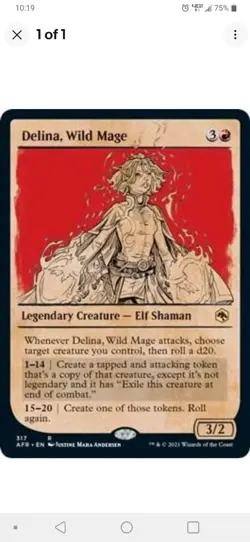 1x MTG Delina, Wild Mage *Showcase* AFR Rare! NM Mint! - Image 1
