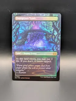 MTG - Overgrown Tomb - FOIL BORDERLESS - Land (Swamp/Forest) - ECL #350 - Rare - Image 2