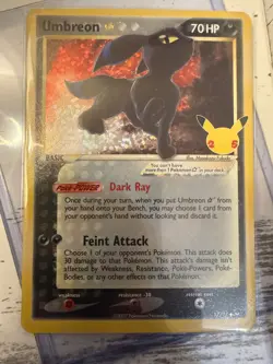 Pokemon TCG Umbreon Gold Star Full Art 17/17 Celebrations 25th Anniversary NM - Image 1