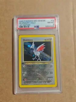 2000 Pokemon Neo Genesis 1st Edition #13 Skarmory Holo PSA 8 NM-MT - Image 1