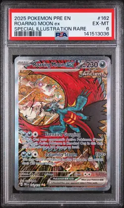 2025 POKEMON PRISMATIC EVOLUTIONS SPECIAL ILLUSTRATION ROARING MOON EX PSA 6 - Image 1