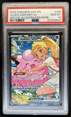 2026 Pokemon Lillie's Clefairy ex Special Illustration Rare #280/217 PSA 10 - Image 1