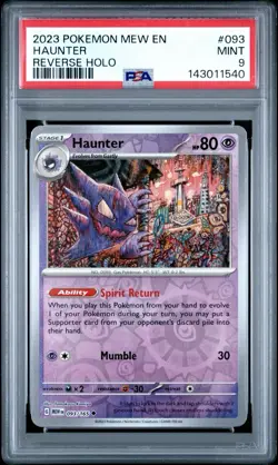 2023 POKEMON MEW EN-151 REVERSE HOLO #093 HAUNTER PSA 9 - Image 1