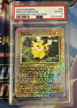 2002 POKEMON LEGENDARY COLLECTION #86 PIKACHU-REVERSE FOIL PSA 6 - Image 1