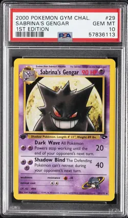 2000 POKEMON GYM CHALLENGE 1ST EDITION #29 SABRINA'S GENGAR PSA 10 - Image 1
