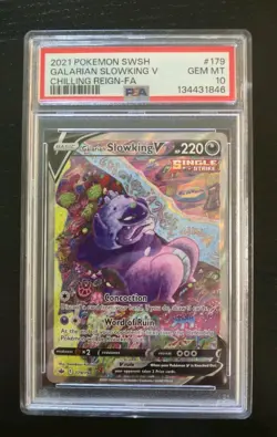 Pokemon 2021 Galarian Slowking V 179/198 Full Art Chilling Reign GEM MINT PSA 10 - Image 2