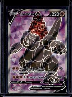 2020 Pokemon SWSH Vivid Voltage Coalossal V #173/185 - Image 1