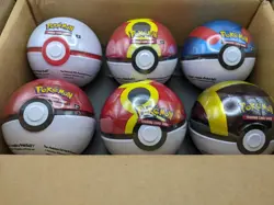 6 x Pokemon TCG Pokeball Tins - 18 Booster Packs Factory Sealed - Image 1