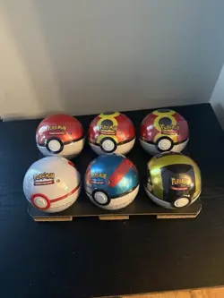 6 x Pokemon TCG Pokeball Tins - 18 Booster Packs Factory Sealed Costco - Image 1