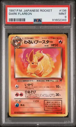 PSA 9 - Japanese Pokemon Dark Flareon - Rocket Gang #136 NM-LP - Image 1