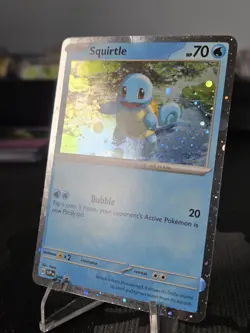HD Swirl Cosmos Holo Squirtle 048 - Pokemon 151 Black Star Promo - MP - Image 2