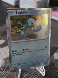 HD Swirl Cosmos Holo Squirtle 048 - Pokemon 151 Black Star Promo - MP - Image 3