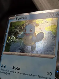 HD Swirl Cosmos Holo Squirtle 048 - Pokemon 151 Black Star Promo - MP - Image 4