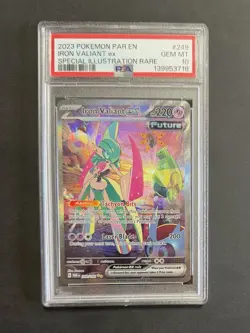 Pokemon TCG Iron Valiant EX Paradox Rift 249/182 SIR PSA 10 - Image 1