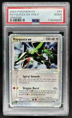 2003 Pokemon EX Dragon Rayquaza Holo #97/97 PSA 2 - Image 1