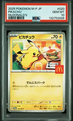 2025 POKEMON JPN M-P PROMO MCDONALD'S #020 PIKACHU PSA 10 - Image 1