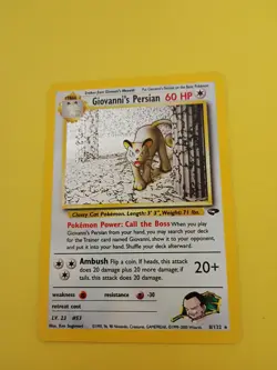 Pokemon TCG Giovanni's Persian 8/132 Gym Challenge Holo Rare (Near Mint) NM.. - Image 1
