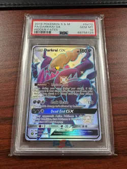 2019 POKEMON SUN & MOON HIDDEN FATES #SV70 FULL ART/DARKRAI GX PSA 10 - Image 3