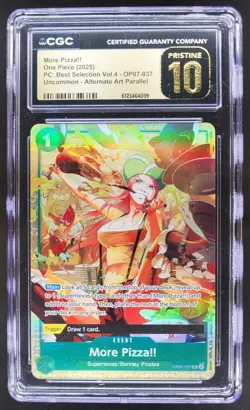 2025 ONE PIECE MORE PIZZA!! ALT ART OP07-037 CGC 10 PRISTINE A PT - Image 1