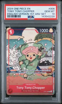 2024 ONE PIECE ENGLISH VERSION 1ST ANV SET #006 TONY TONY CHOPPER PSA 10 - Image 1