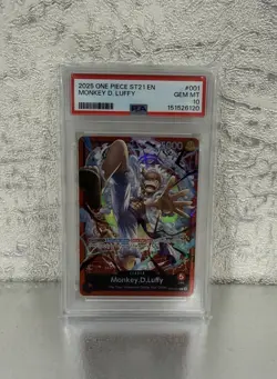 2025 ONE PIECE STARTER DECK ST21-EX GEAR 5 #001 MONKEY D. LUFFY PSA 10 - Image 1