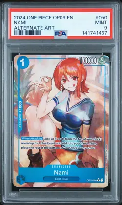 2024 ONE PIECE OP09-EMPERORS IN THE NEW WORLD ALTERNATE ART #050 NAMI PSA 9 - Image 1