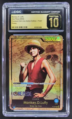 2024 ONE PIECE MONKEY D. LUFFY PROMO LIVE ACTION P-047 CGC 10 PRISTINE A PT - Image 1