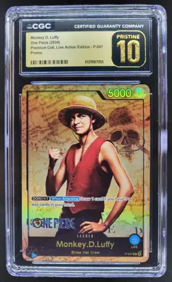 2024 ONE PIECE MONKEY D. LUFFY PROMO LIVE ACTION P-047 CGC 10 PRISTINE B PT - Image 1