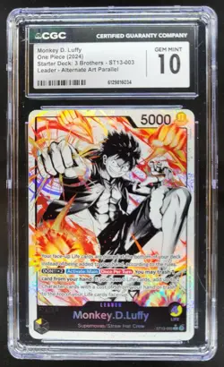 2024 ONE PIECE MONKEY D. LUFFY LEADER ALT ART ST13-003 CGC 10 A PT - Image 1