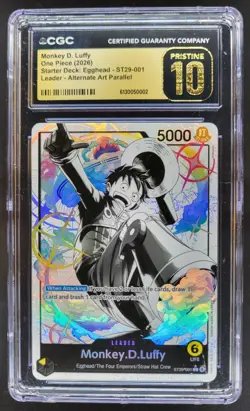 2026 ONE PIECE MONKEY D. LUFFY LEADER ALT ART ST29-001 CGC 10 PRISTINE B PT - Image 1