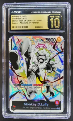 2025 ONE PIECE MONKEY D. LUFFY LEADER ALT ART ST21-001 CGC 10 PRISTINE B PT - Image 1