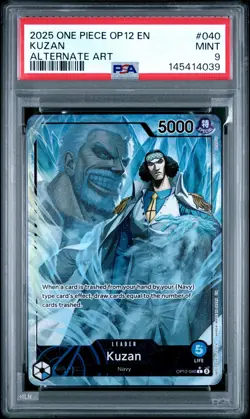 2025 ONE PIECE OP12-LEGACY OF THE MASTER ALTERNATE ART #040 KUZAN PSA 9 - Image 1