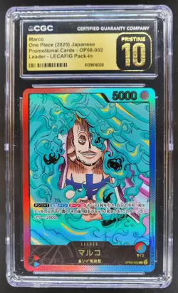 2025 ONE PIECE JP MARCO LEADER OP08-002 CGC 10 PRISTINE B PT - Image 1