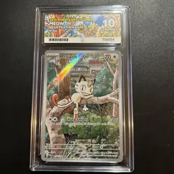 Pokemon TCG Meowth Phantasmal Flames 106/094 Graded Ace 10 Gem Mint Perfect Subs - Image 1