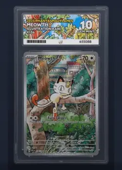 Meowth 106/094 Phantasmal Flames ACE 10 Gem Mint Pokemon TCG - Image 1