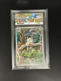 Meowth 106/094 Phantasmal Flames ACE 10 GEM MINT PERFECT SUB GRADES Pokemon TCG - Image 1
